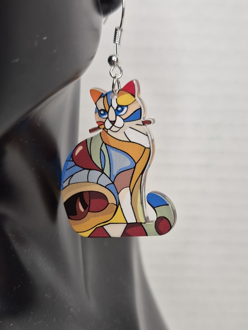 NOT AVAILABLE Colorful Cat Earrings Pair Fun Lightweight NWOT